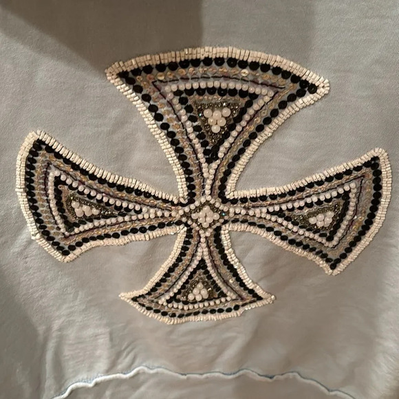 Twisted Heart woman's light blue hooded with a jeweled emblem on the back - Picture 10 of 16